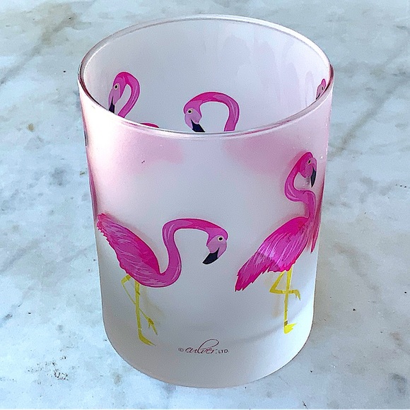 CULVER LTD GLASS FLAMINGO PINK NEW DOUBLE OLD FASHION 14 OZ - Picture 2 of 5